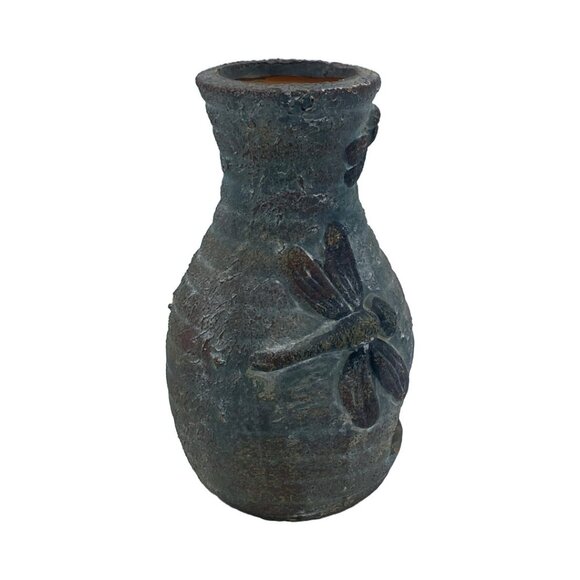 Dragonfly Tabletop Mini Chiminea Handmade Hand Painted Ceramic Tealight Holder - Picture 4 of 13